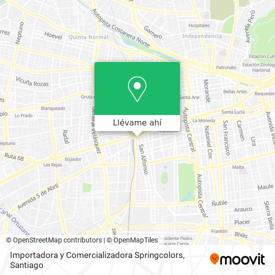 Mapa de Importadora y Comercializadora Springcolors