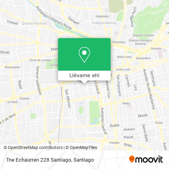 Mapa de Tne Echaurren 228 Santiago