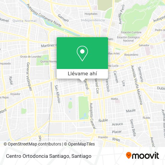Mapa de Centro Ortodoncia Santiago