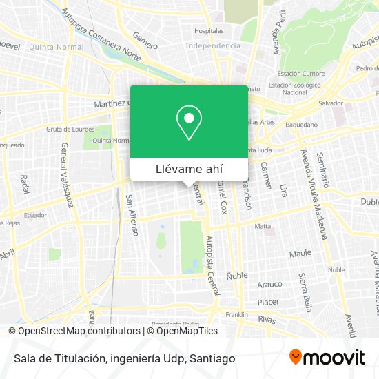 Mapa de Sala de Titulación, ingeniería Udp