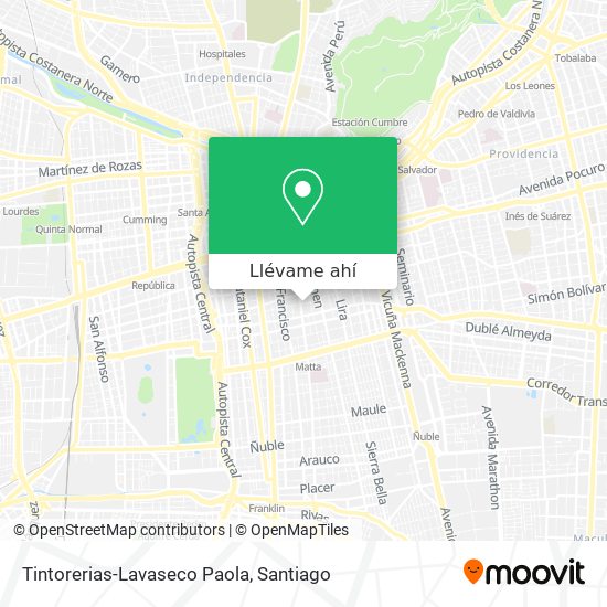 Mapa de Tintorerias-Lavaseco Paola