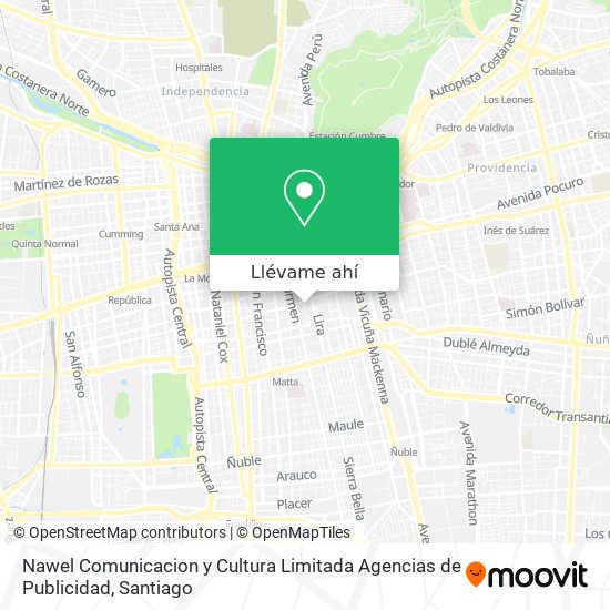 Mapa de Nawel Comunicacion y Cultura Limitada Agencias de Publicidad