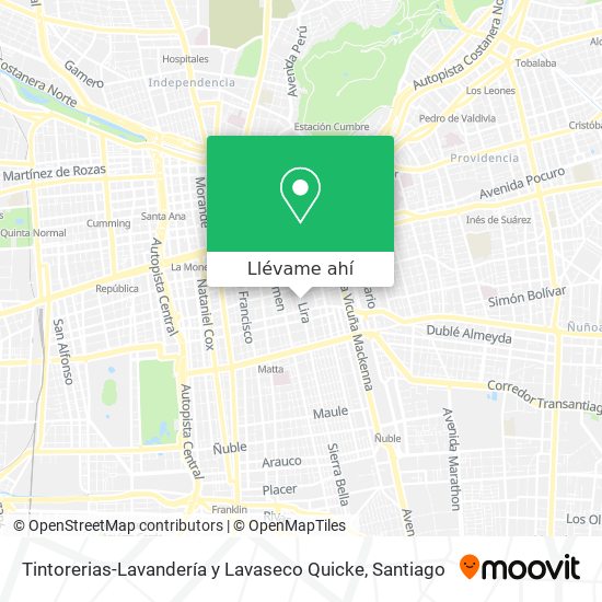 Mapa de Tintorerias-Lavandería y Lavaseco Quicke