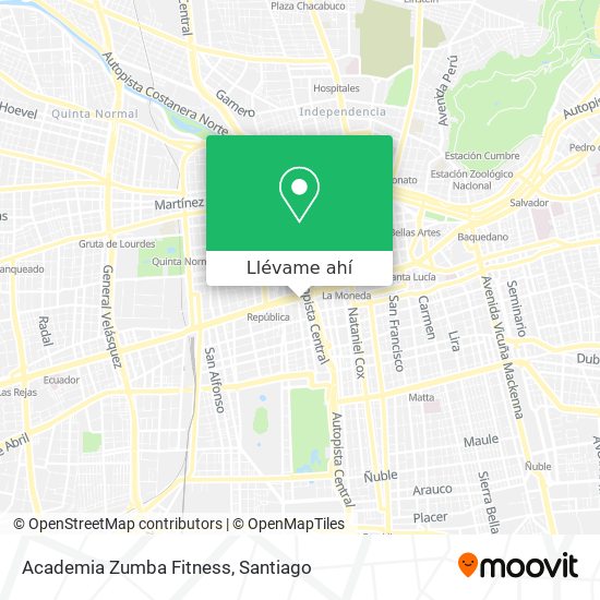 Mapa de Academia Zumba Fitness