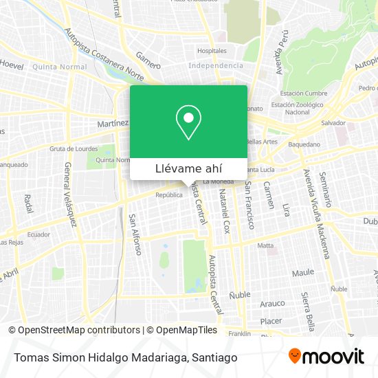 Mapa de Tomas Simon Hidalgo Madariaga
