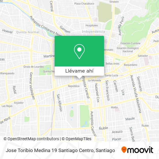 Mapa de Jose Toribio Medina 19 Santiago Centro