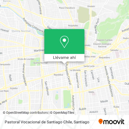 Mapa de Pastoral Vocacional de Santiago Chile