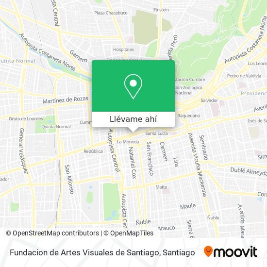 Mapa de Fundacion de Artes Visuales de Santiago