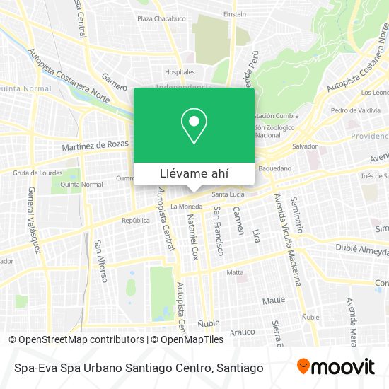 Mapa de Spa-Eva Spa Urbano Santiago Centro