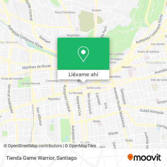 Mapa de Tienda Game Warrior