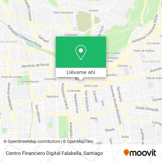 Mapa de Centro Financiero Digital Falabella