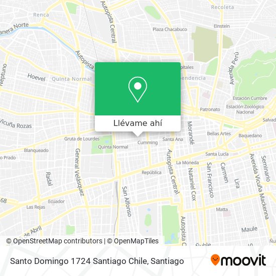 Mapa de Santo Domingo 1724 Santiago Chile