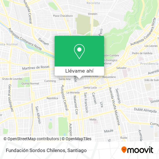 Mapa de Fundación Sordos Chilenos