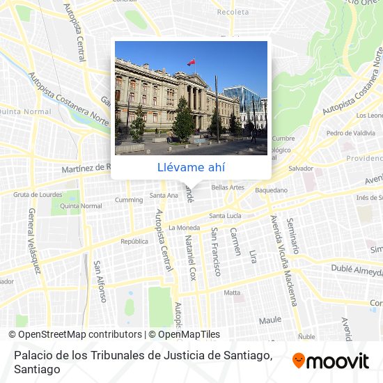Mapa de Palacio de los Tribunales de Justicia de Santiago