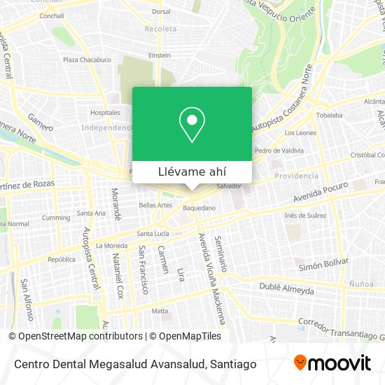 Mapa de Centro Dental Megasalud Avansalud