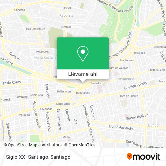 Mapa de Siglo XXI Santiago