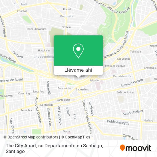Mapa de The City Apart, su Departamento en Santiago