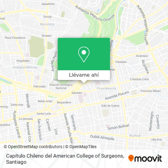 Mapa de Capítulo Chileno del American College of Surgeons