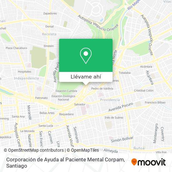 Mapa de Corporación de Ayuda al Paciente Mental Corpam