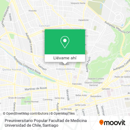 Mapa de Preuniversitario Popular Facultad de Medicina Universidad de Chile