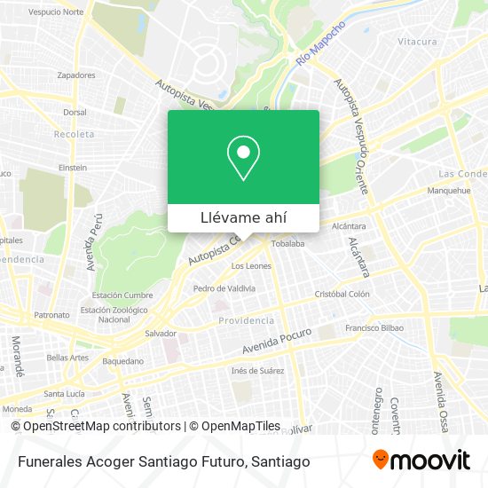 Mapa de Funerales Acoger Santiago Futuro