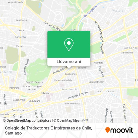 Mapa de Colegio de Traductores E Intérpretes de Chile