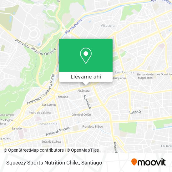 Mapa de Squeezy Sports Nutrition Chile.