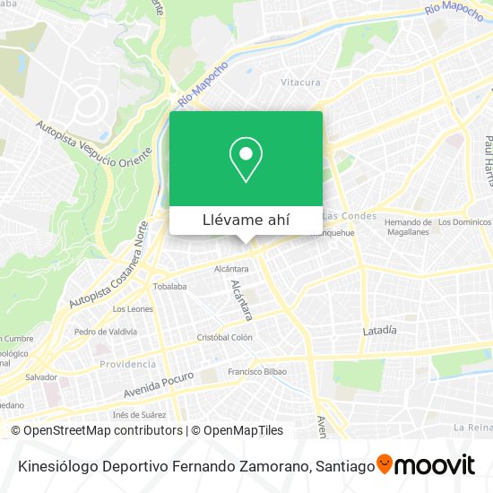 Mapa de Kinesiólogo Deportivo Fernando Zamorano