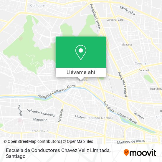 Mapa de Escuela de Conductores Chavez Veliz Limitada