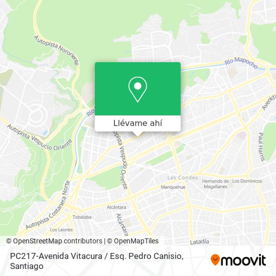 Mapa de PC217-Avenida Vitacura / Esq. Pedro Canisio