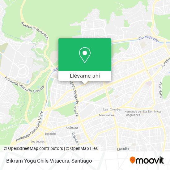 Mapa de Bikram Yoga Chile Vitacura