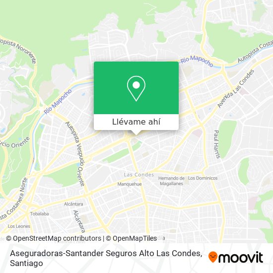 Mapa de Aseguradoras-Santander Seguros Alto Las Condes