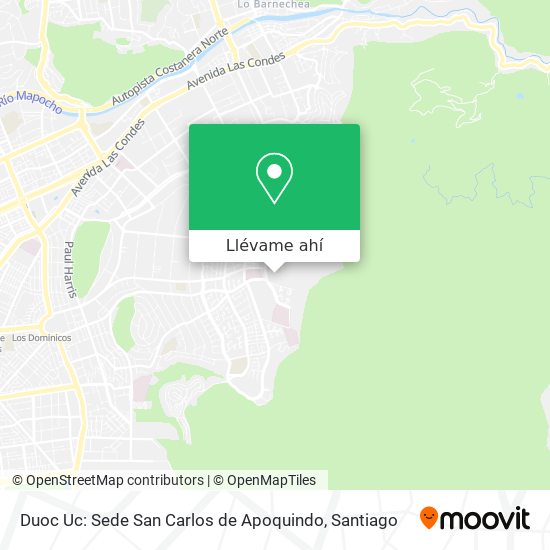 Mapa de Duoc Uc: Sede San Carlos de Apoquindo