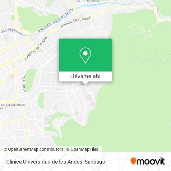 Mapa de Clínica Universidad de los Andes