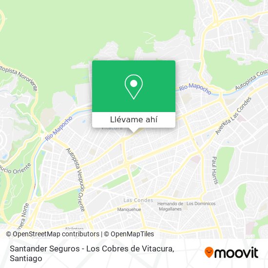 Mapa de Santander Seguros - Los Cobres de Vitacura