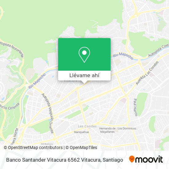 Mapa de Banco Santander Vitacura 6562 Vitacura