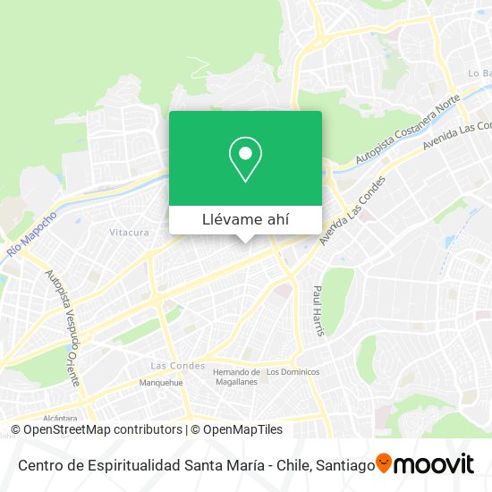 Mapa de Centro de Espiritualidad Santa María - Chile