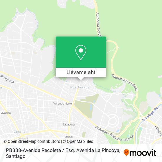 Mapa de PB338-Avenida Recoleta / Esq. Avenida La Pincoya