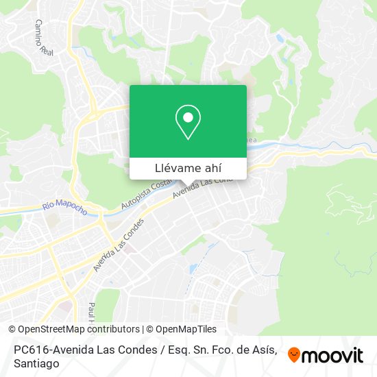 Mapa de PC616-Avenida Las Condes / Esq. Sn. Fco. de Asís
