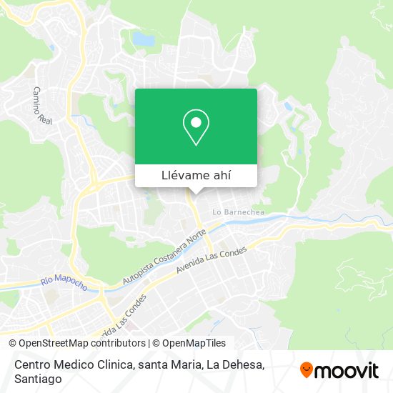 Mapa de Centro Medico Clinica, santa Maria, La Dehesa