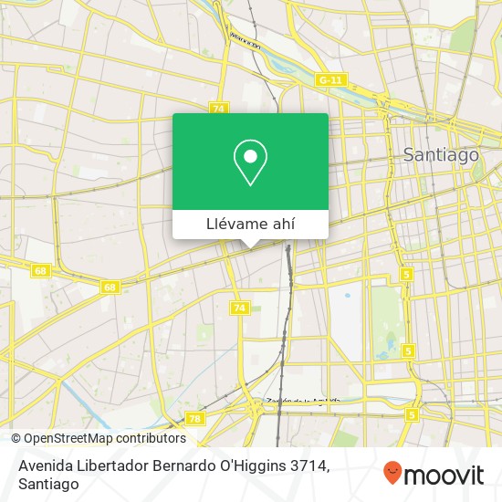 Mapa de Avenida Libertador Bernardo O'Higgins 3714