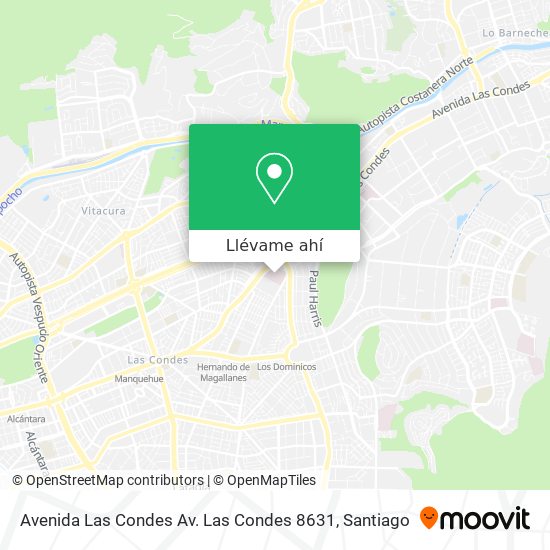 Mapa de Avenida Las Condes Av. Las Condes 8631