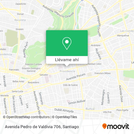 Mapa de Avenida Pedro de Valdivia 706