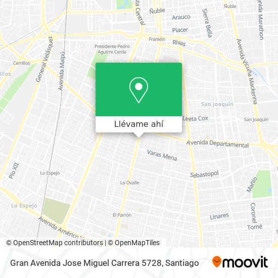 Mapa de Gran Avenida Jose Miguel Carrera 5728