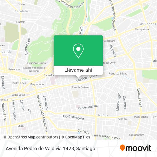 Mapa de Avenida Pedro de Valdivia 1423