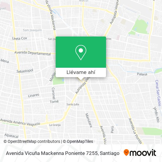 Mapa de Avenida Vicuña Mackenna Poniente 7255