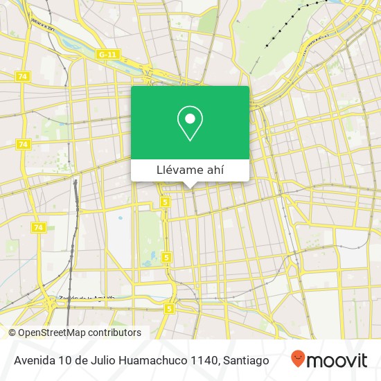 Mapa de Avenida 10 de Julio Huamachuco 1140