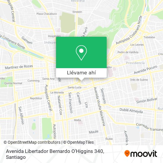 Mapa de Avenida Libertador Bernardo O'Higgins 340