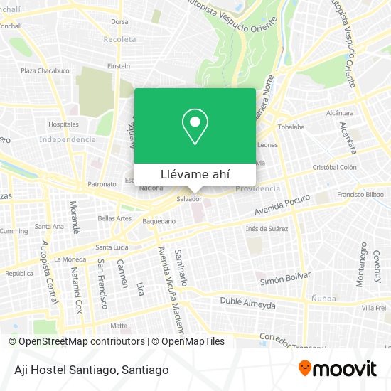 Mapa de Aji Hostel Santiago