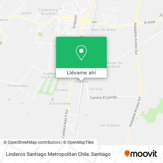 Mapa de Linderos Santiago Metropolitan Chile